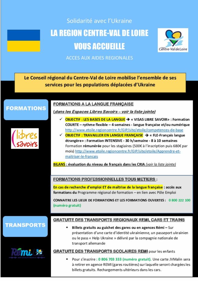 INFOS – Solidarité Ukraine-RégionCentreValdeLoire