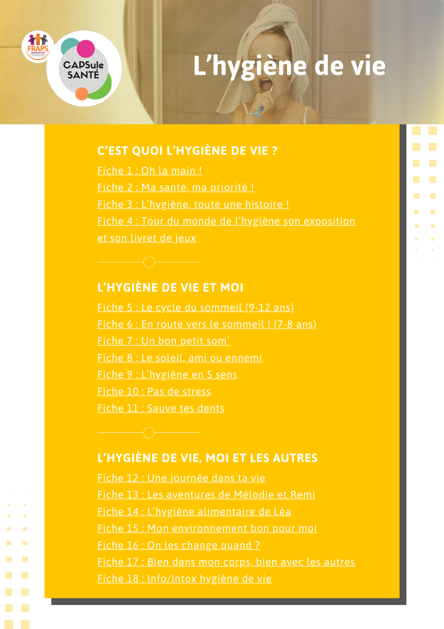 Sommaire CAPSule Hygiène de vie