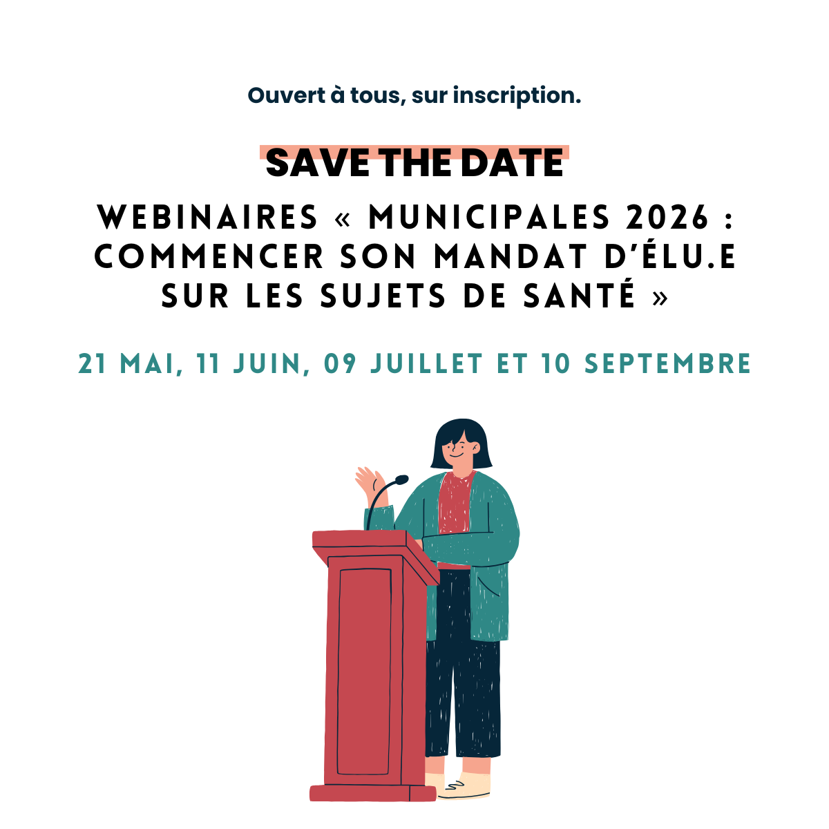 Webinaires « Municipales 2026 : commencer son mandat d&rsquo;élu.e sur les sujets de santé »