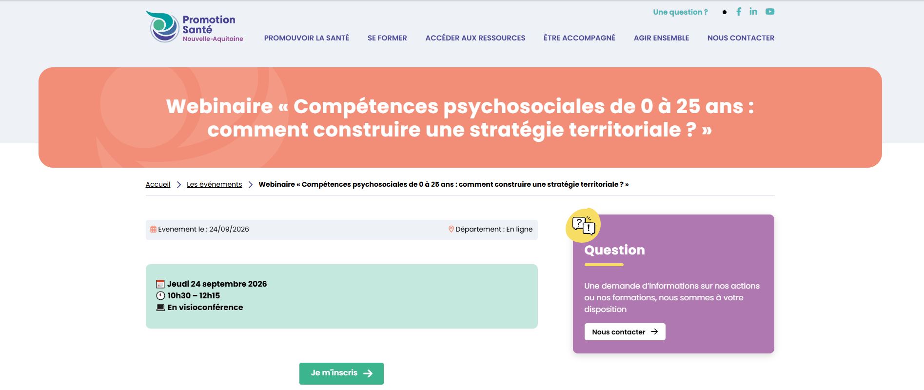 Webinaire « Compétences psychosociales de 0 à 25 ans : comment construire une stratégie territoriale ? »